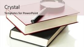  Presentation with detective magnifying glass - Slide deck enhanced with magnifying glass and book isolated background and a lemonade colored foreground