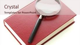  Presentation with detective magnifying glass - Colorful presentation theme enhanced with magnifying glass and book isolated backdrop and a lemonade colored foreground