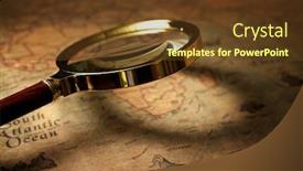  Presentation with old map - Colorful slides enhanced with magnifying-glass-and-old-navigation backdrop and a tawny brown colored foreground