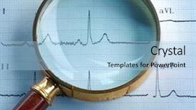  Presentation with medical analysis - Slide deck consisting of analysis medical - magnifier on cardiogram background and a light blue colored foreground