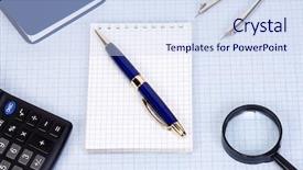  Presentation with handecap in school - Cool new PPT layouts with school accessory at checked paper backdrop and a sky blue colored foreground