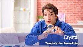  Presentation with new born heathl professionnal - Beautiful PPT layouts featuring magnifying glass butterfly - student entomologist studying new species backdrop and a  colored foreground