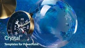  Presentation with magnifying glass - Beautiful slide set featuring magnifying glass compass and globe backdrop and a ocean colored foreground