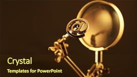  Presentation with magnifying glass - Slide deck featuring magnifying glass gold internet symbol background and a wine colored foreground