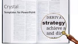  Presentation with dictionary - Slide deck enhanced with magnifying-glass-held-over background and a white colored foreground