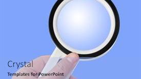  Presentation with magnifying glass - Presentation featuring magnifying-glass-in-hand-isolated background and a light blue colored foreground