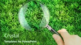  Presentation with green glass - Slide deck consisting of magnifying-glass-in-hand background and a forest green colored foreground