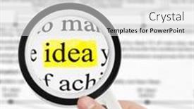  Presentation with magnifying glass - PPT layouts having magnifying-glass-in-hand background and a white colored foreground