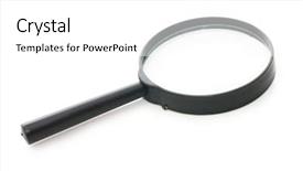  Presentation with magnifying glass - Audience pleasing presentation theme consisting of magnifying glass isolated on white backdrop and a  colored foreground
