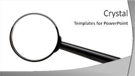  Presentation with blonde holds a magnifying glass - Audience pleasing theme consisting of magnifying glass isolated on white backdrop and a white colored foreground