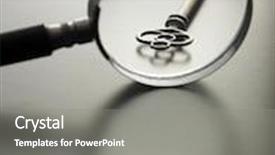  Presentation with magnifying glass - Presentation theme enhanced with magnifying-glass-on-a-key background and a gray colored foreground