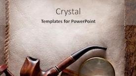  Presentation with parchment - Presentation theme having map time history vintage - magnifying glass on old parchment background and a soft green colored foreground