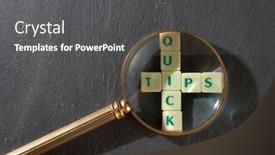  Presentation with magnifying glass - Audience pleasing PPT layouts consisting of magnifying-glass-on-words backdrop and a dark gray colored foreground