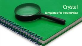  Presentation with green notebook - Cool new PPT theme with upscale yellow spanish-style stucco home with well-manicured grounds backdrop and a violet colored foreground