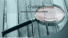  Presentation with public health stack of books - Colorful slide deck enhanced with magnifying glass over the stack backdrop and a  colored foreground