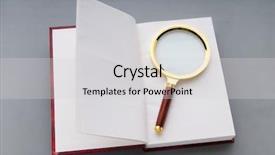  Presentation with stack books - Slides featuring magnifying glass over the stack background and a  colored foreground