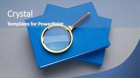  Presentation with magnifying lens over - Audience pleasing slides consisting of magnifying glass over the stack backdrop and a  colored foreground