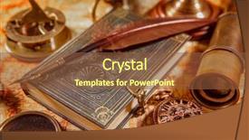  Presentation with old pen - Slide deck consisting of magnifying glass pocket watch old background and a tawny brown colored foreground