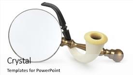  Presentation with pipe - Colorful slides enhanced with magnifying glass with sherlock holmes backdrop and a white colored foreground