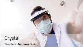  Presentation with teeth - Presentation having magnifying glasses - concept of treating teeth background and a white colored foreground