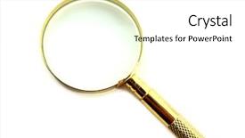  Presentation with lens - Presentation consisting of magnifying lens isolated on white background and a white colored foreground