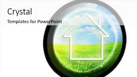  Presentation with imagination - Theme with magnyfying - new house imagination in loupe background and a white colored foreground