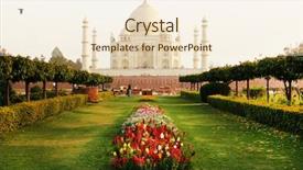  Presentation with agra - Colorful slides enhanced with mahal in sunset light agra backdrop and a cream colored foreground