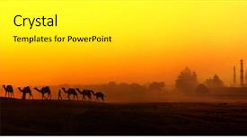  Presentation with taj mahal - Slide set with mahal sunset view in india background and a white colored foreground