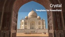  Presentation with taj mahal - Audience pleasing slide set consisting of mahal wonderful architecture at agra backdrop and a tawny brown colored foreground