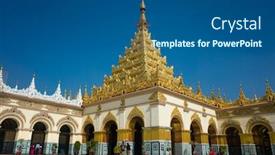  Presentation with pilgrimage - Slides having mahamuni-buddha-temple-buddhist-temple background and a ocean colored foreground