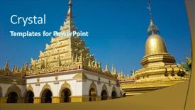  Presentation with pilgrimage - Audience pleasing theme consisting of mahamuni-buddha-temple-buddhist-temple backdrop and a ocean colored foreground