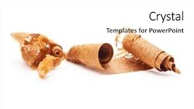  Presentation with musical instrument - Slides featuring mahogany wood shavings isolated background and a white colored foreground