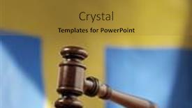  Presentation with gavel - Colorful presentation theme enhanced with mahogany-wooden-gavel-on-glossy backdrop and a gold colored foreground