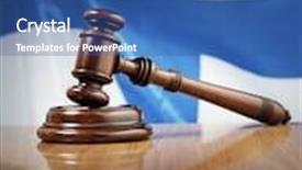  Presentation with gavel - Audience pleasing slide deck consisting of mahogany-wooden-gavel-on-glossy backdrop and a ocean colored foreground