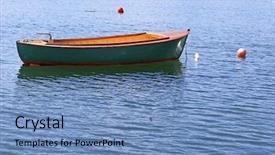  Presentation with boat - Amazing PPT theme having mahon - green boat tied up backdrop and a  colored foreground