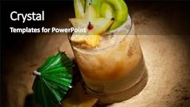  Presentation with orange lime - Slide set featuring mai tai cocktail - dark rum background and a black colored foreground