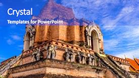  Presentation with chiang mai - Beautiful PPT layouts featuring mai thailand at wat chedi backdrop and a  colored foreground