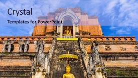  Presentation with chiang mai - Presentation design enhanced with mai thailand at wat chedi background and a  colored foreground
