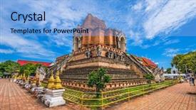 Presentation with chiang mai - Amazing slide deck having mai thailand at wat chedi backdrop and a  colored foreground