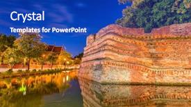  Presentation with chiang mai - Cool new PPT theme with mai thailand old city ancient backdrop and a royal blue colored foreground