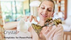  Presentation with candle - Presentation theme enhanced with maid-or-housewife-cleans background and a coral colored foreground