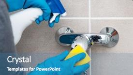  Presentation with pregnant woman cleaning - Presentation design having 2018 number between 2017 2019 with light of the lamp happy new year 2018 background and a gray colored foreground.