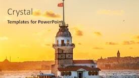 Presentation with istanbul - Slide deck having maiden-s-tower-istanbul-turkey background and a blonde colored foreground