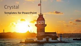  Presentation with istanbul - Amazing slide set having maiden-s-tower-istanbul-turkey backdrop and a coral colored foreground