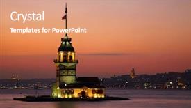  Presentation with ottoman history istanbul of sultan - Presentation theme enhanced with maiden's tower kiz kulesi background and a coral colored foreground