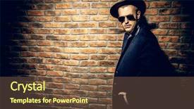  Presentation with brick wall - Presentation theme enhanced with maifa - portrait of a stylish handsome background and a tawny brown colored foreground