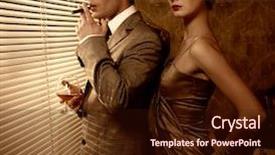  Presentation with retro of window - PPT theme with maifa - retro couple near a window background and a wine colored foreground