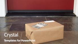  Presentation with mail - Colorful presentation theme enhanced with mail - close up of parcel delivery backdrop and a coral colored foreground