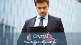  Presentation with man relaxing on massage table - Beautiful theme featuring mail article - handsome man using his tablet backdrop and a ocean colored foreground