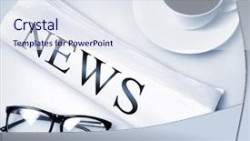  Presentation with news - PPT layouts featuring mail article - news word on newspaper background and a sky blue colored foreground